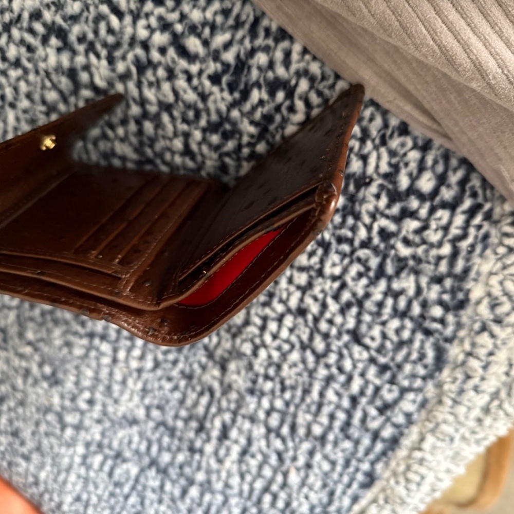 Dooney & Bourke Ostrich Collection, Brown Wallet - Picture 5 of 5